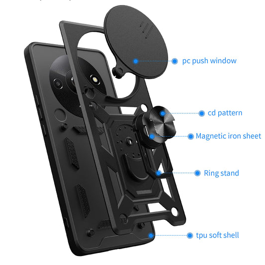 Kuori Xiaomi Redmi A3x / A3:lle, Techsuit, CamShield, Musta