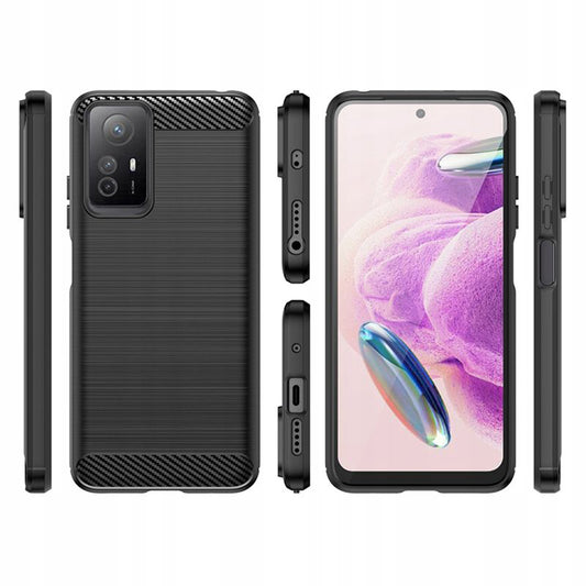 Kuori Xiaomi Redmi Note 12S:lle, Techsuit, Hiili, Musta