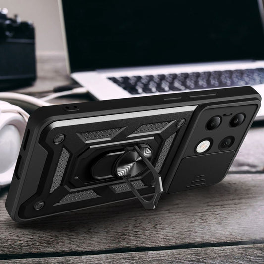Kuori Xiaomi Redmi Note 13 4G:lle, Techsuit, CamShield, Musta