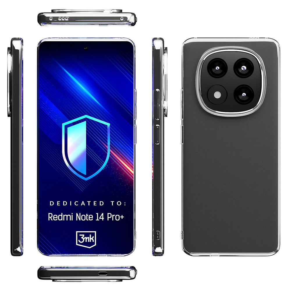 Kuori Xiaomi Redmi Note 14 Pro+ 5G:lle, 3MK, Kirkas, Läpinäkyvä