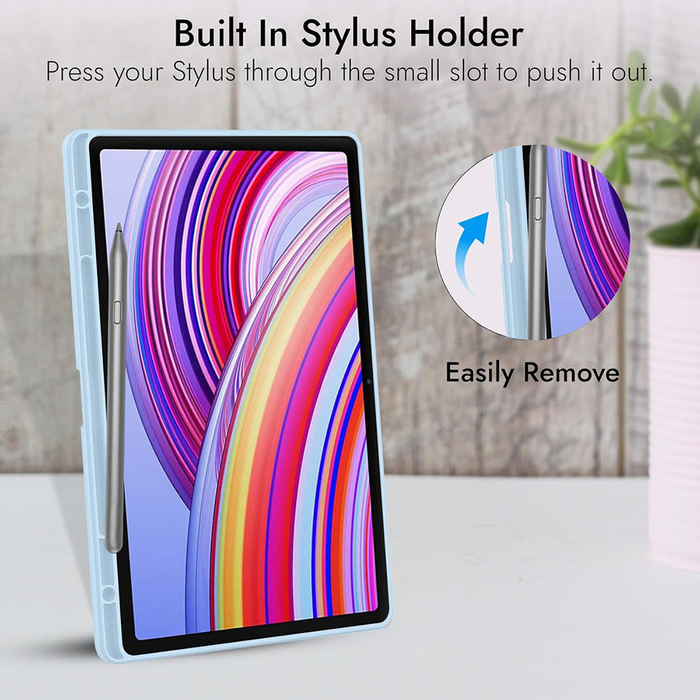 Suojakotelo Xiaomi Redmi Pad 2 Pro:lle, Techsuit, Flex Trifold, Tummansininen