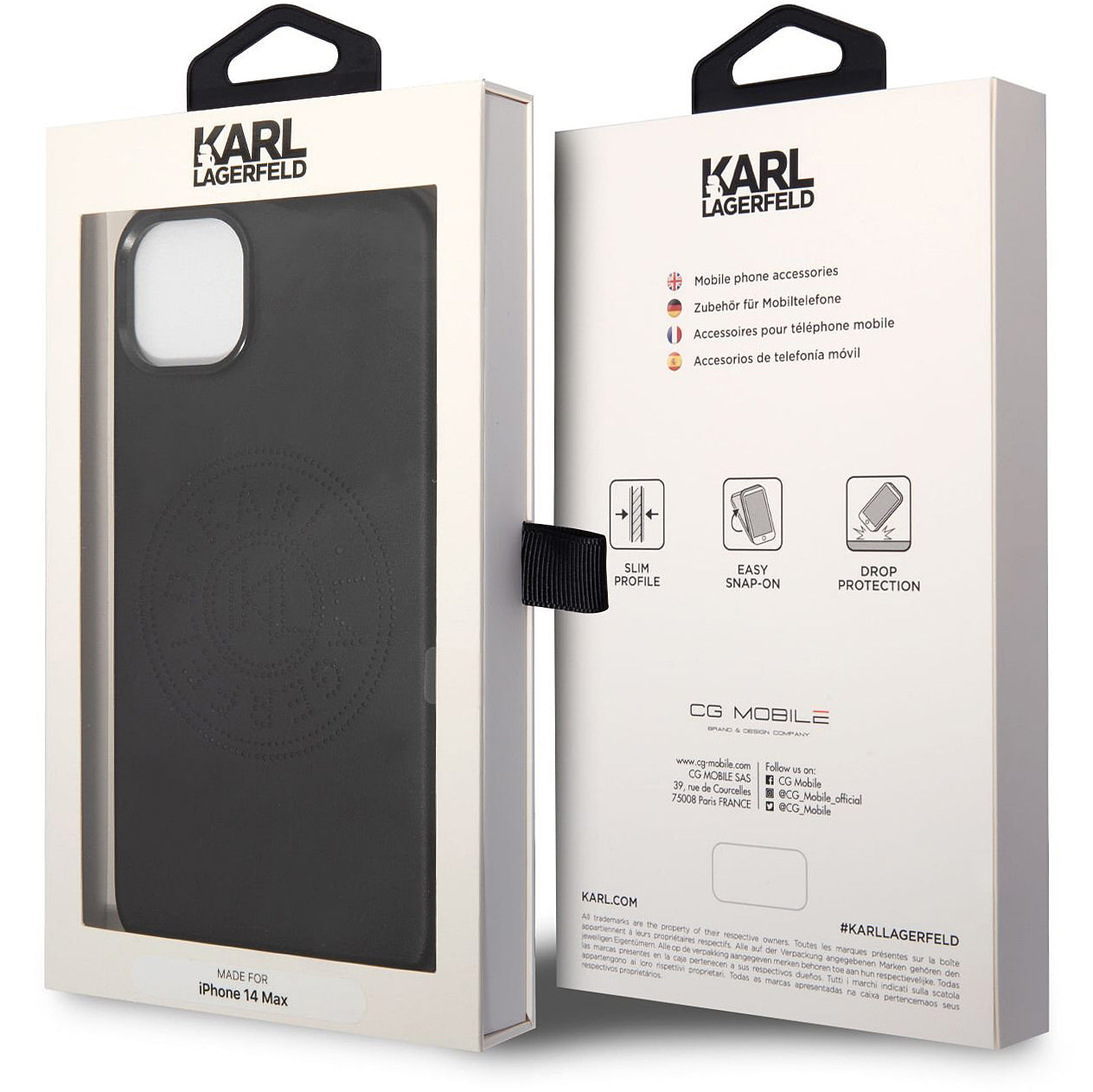 Kotelo Apple iPhone 14 Plus -puhelimelle, Karl Lagerfeld, Perforated Logo, Musta