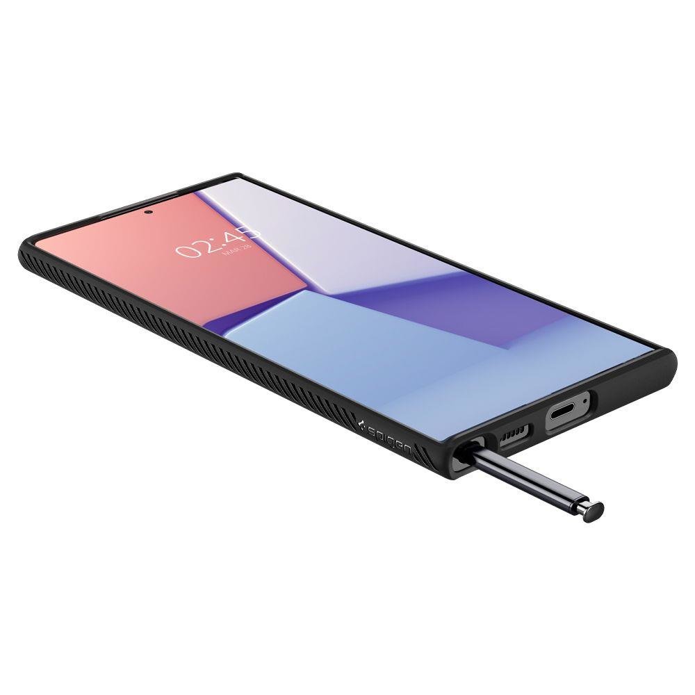 Kotelo Samsung Galaxy S22 Ultra 5G S908, Spigen, Liquid Air Matte, musta ACS03915