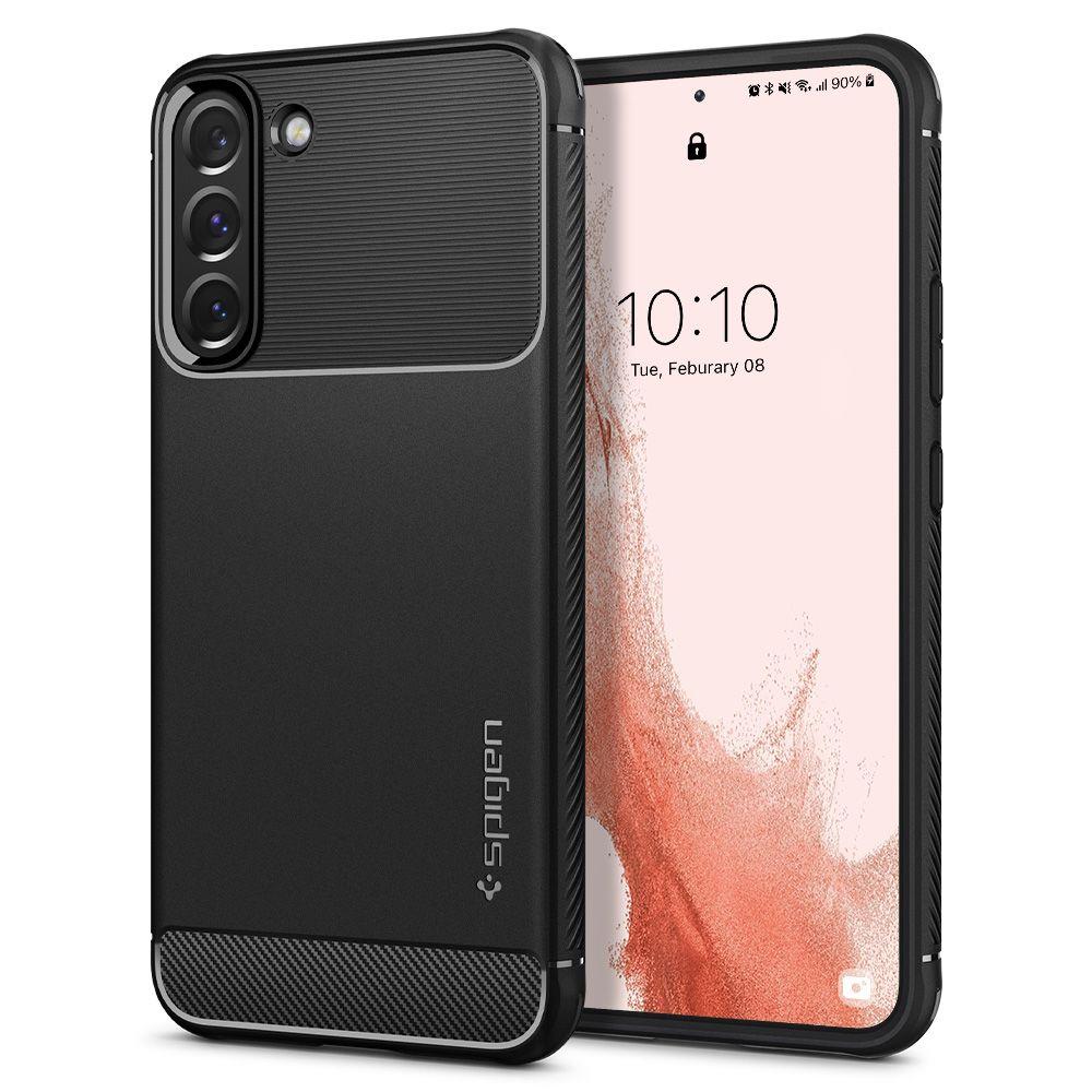 Kotelo Samsung Galaxy S22 5G S901, Spigen, rugged armor, musta ACS03986