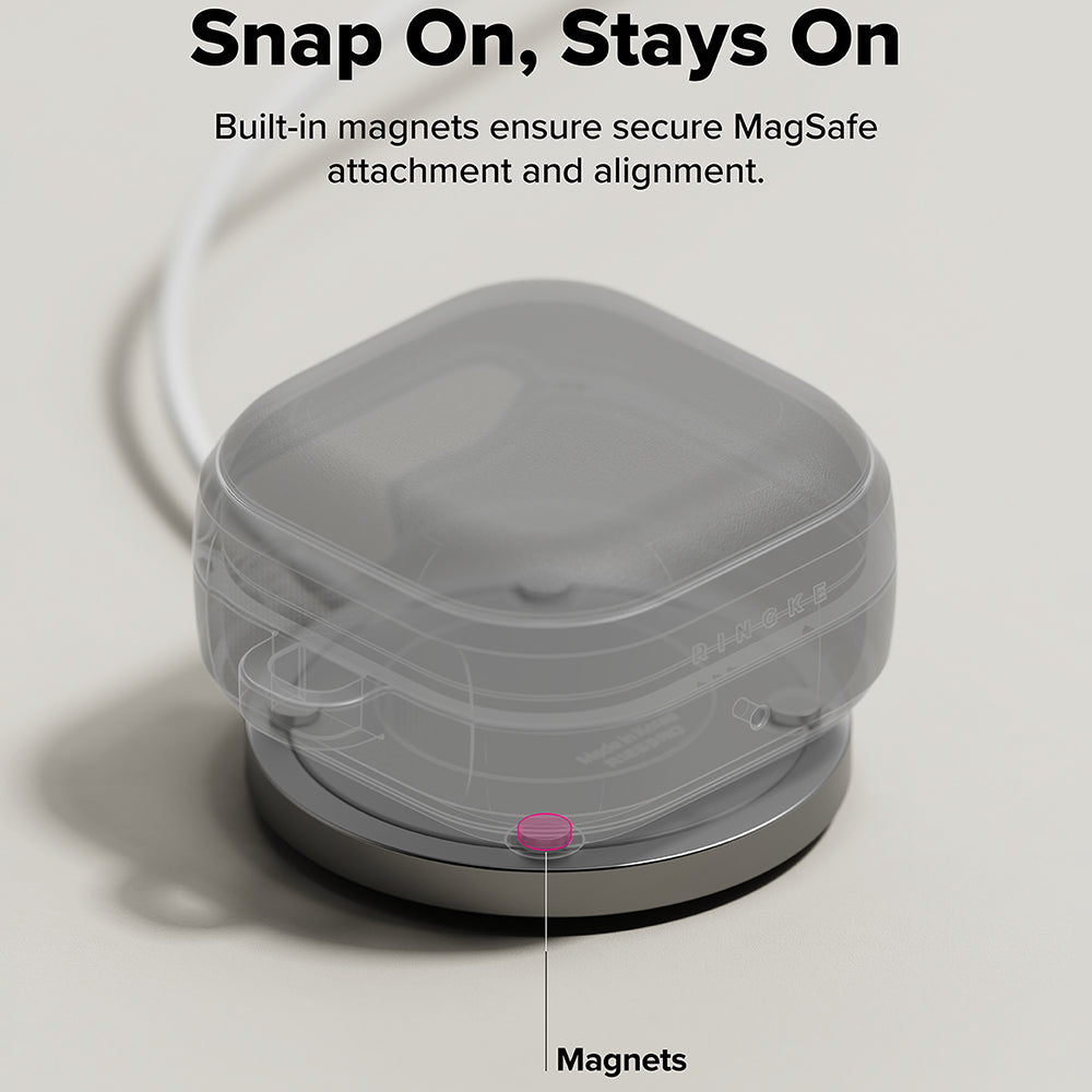 Ringke Onyx Magnetic -suojakotelo Samsung Galaxy Buds4 / Buds4 Prolle, Harmaa
