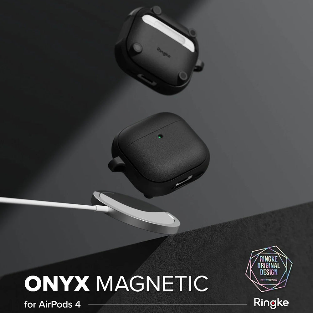 Ringke Onyx Magneettikotelo Apple AirPods 4:lle, Harmaa