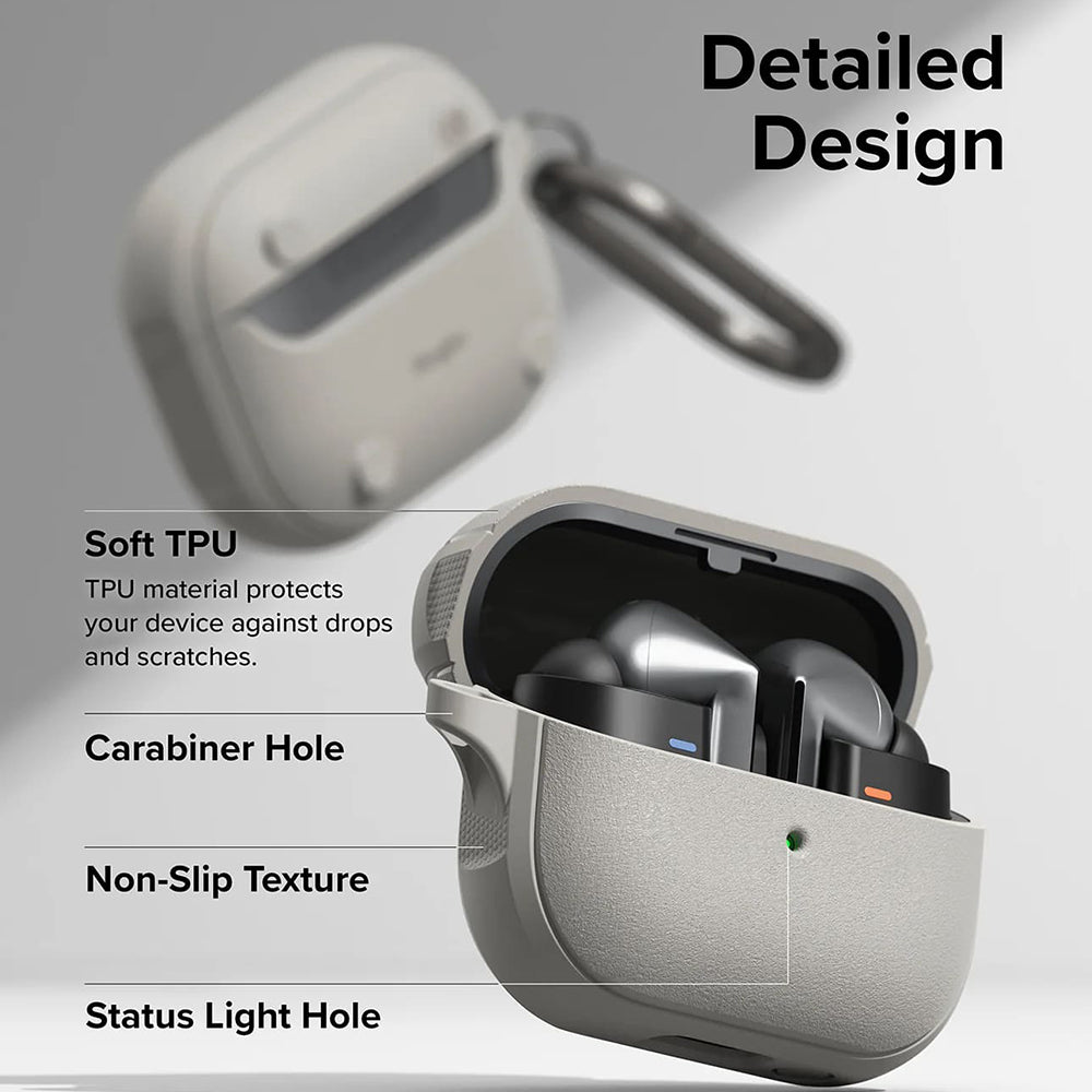 Ringke Onyx Magnetic -kuori Samsung Galaxy Buds3 FE / Buds3 Pro / Buds3, harmaa