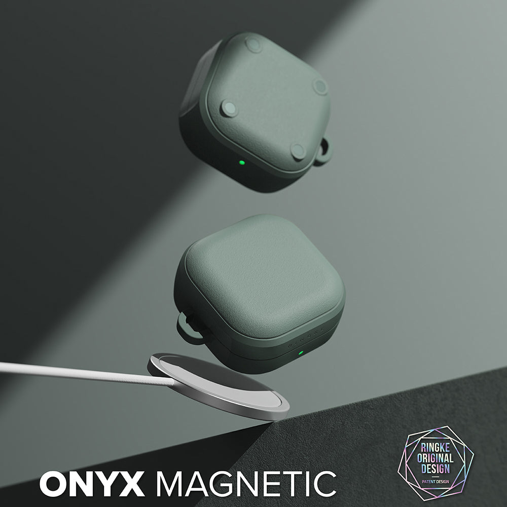 Ringke Onyx Magnetic -suojakotelo Samsung Galaxy Buds4 / Buds4 Prolle, Vihreä
