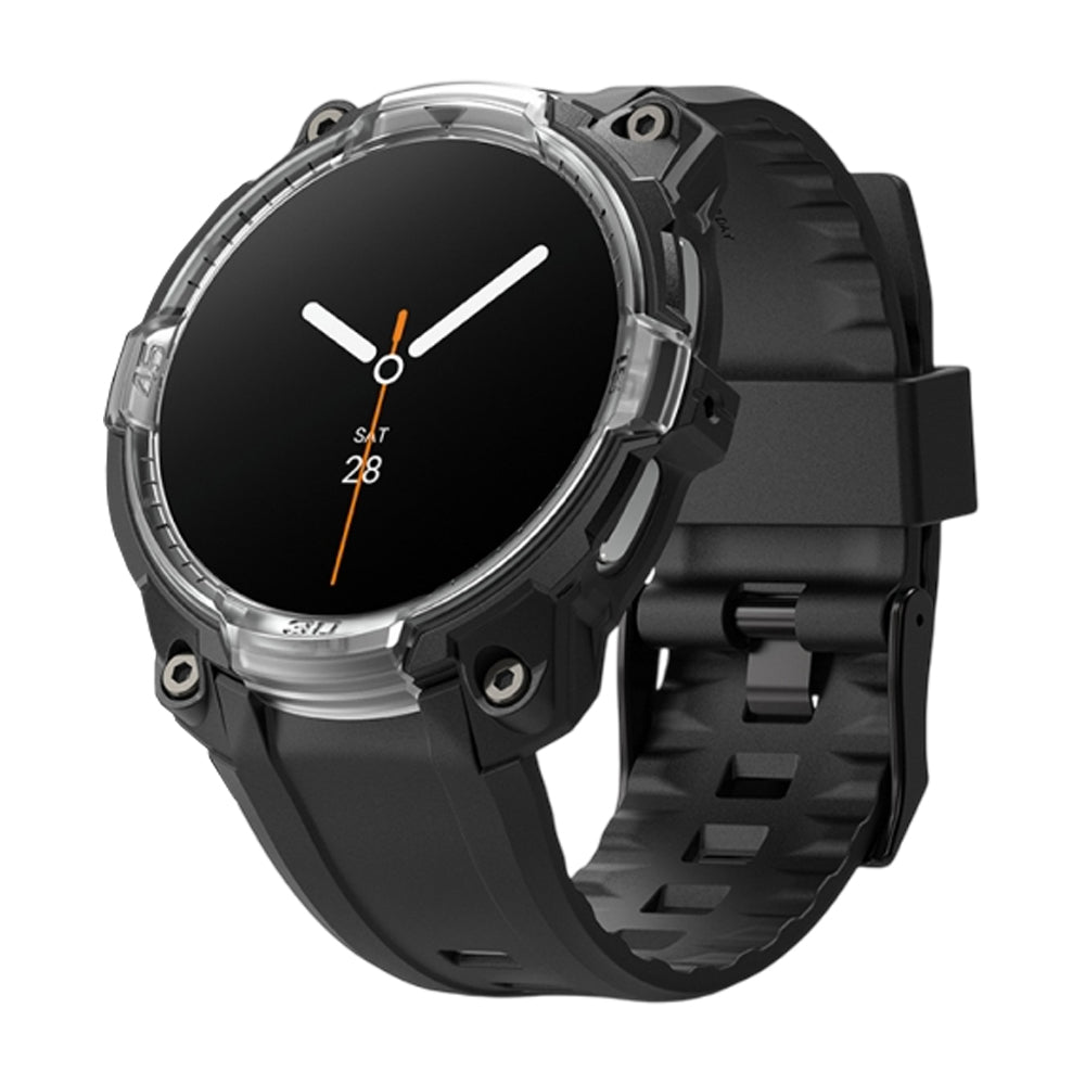 Ringke Rugged Gear -suojakotelo Samsung Galaxy Watch8 44mm:lle, Läpinäkyvä Musta
