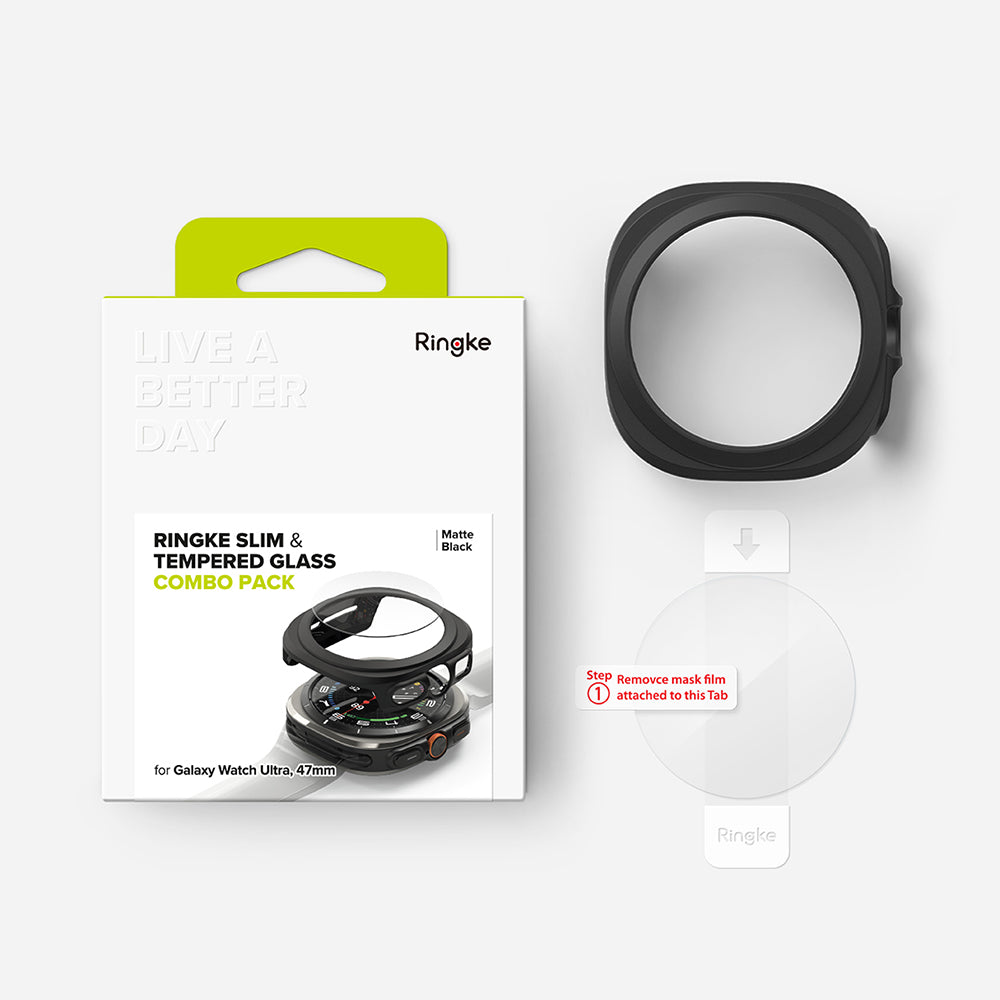Ringke Slim -kuori Samsung Galaxy Watch Ultra -kellolle, mattamusta