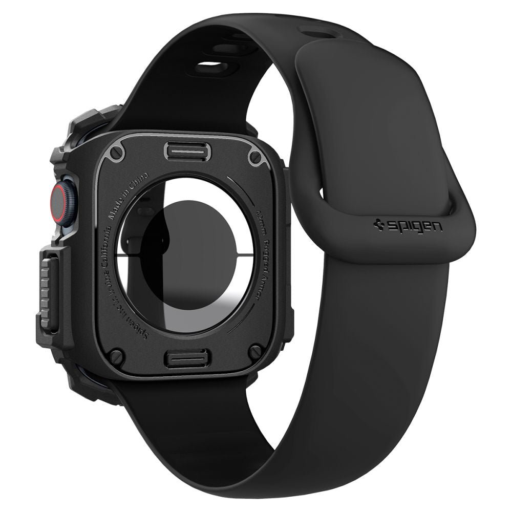 Spigen Rugged Armor -suojakotelo Apple Watch Series 10 / 11 42mm, Musta ACS08585