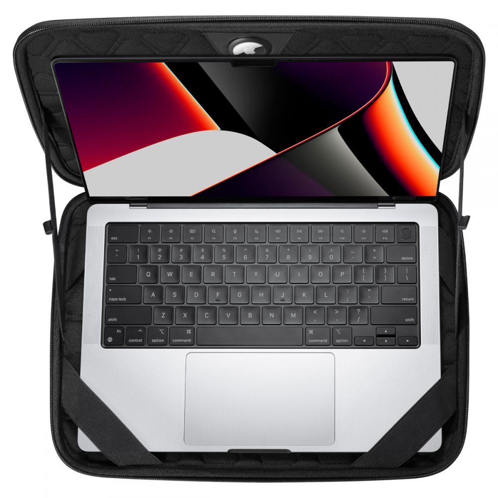 Spigen Rugged Armor -laukku kannettavalle tietokoneelle 13 tuumaa - 14 tuumaa, musta AFA04270