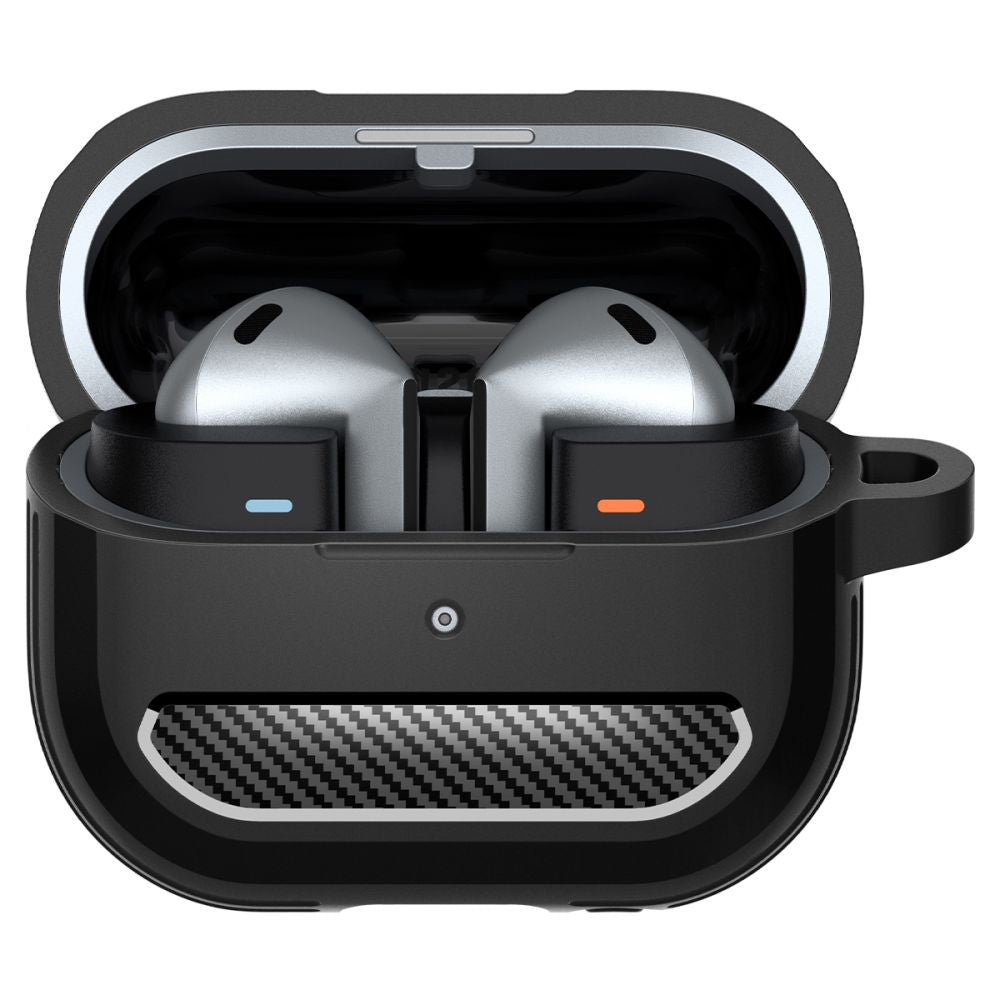 Spigen Rugged Armor -suojakotelo Samsung Galaxy Buds3 FE / Buds3 Pro / Buds3 -kuulokkeille, Musta ACS08330