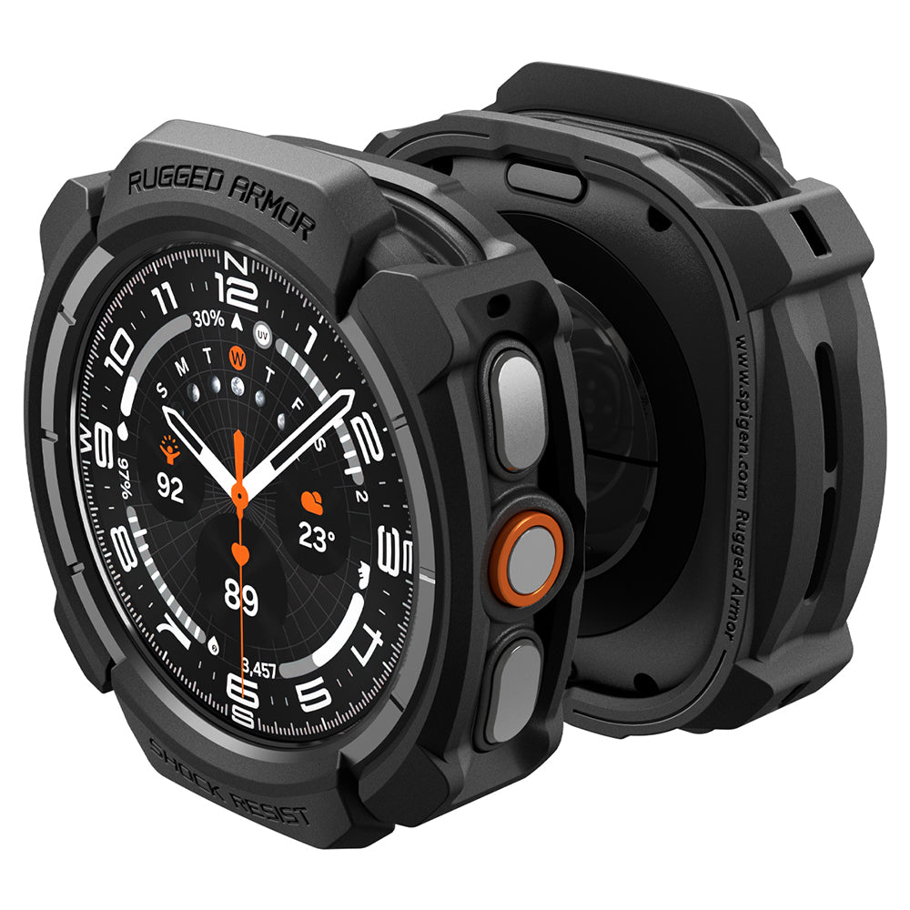 Spigen Rugged Armor -kuori Samsung Galaxy Watch Ultra2:lle, mattamusta ACS11611