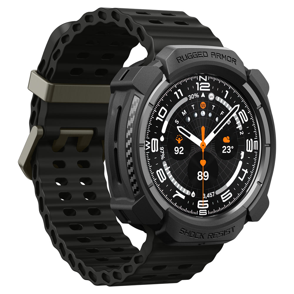 Spigen Rugged Armor -kuori Samsung Galaxy Watch Ultra2:lle, mattamusta ACS11611