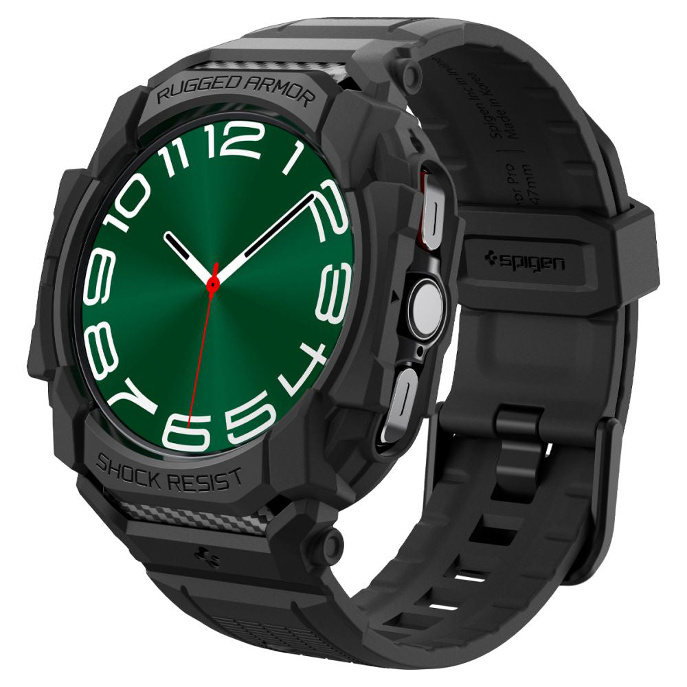 Spigen Rugged Armor Pro -kuori Samsung Galaxy Watch Ultra -kellolle, musta ACS08427