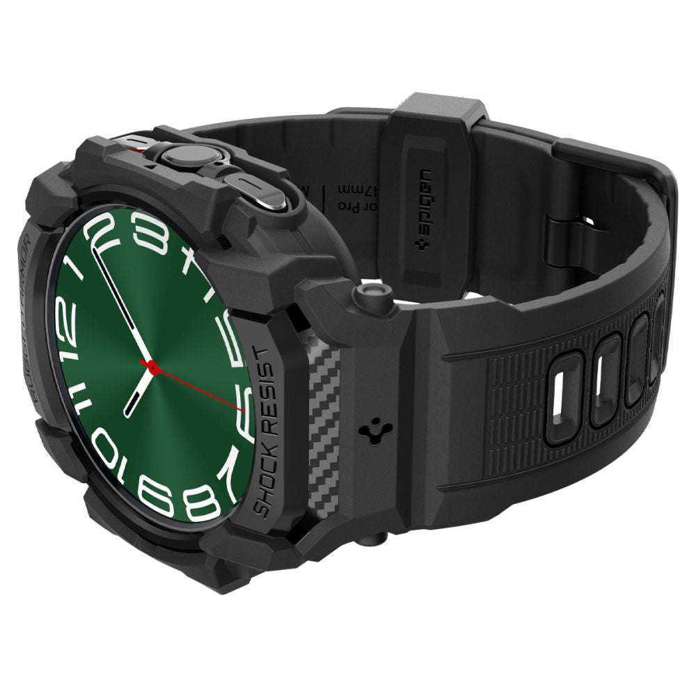 Spigen Rugged Armor Pro -kuori Samsung Galaxy Watch Ultra -kellolle, musta ACS08427