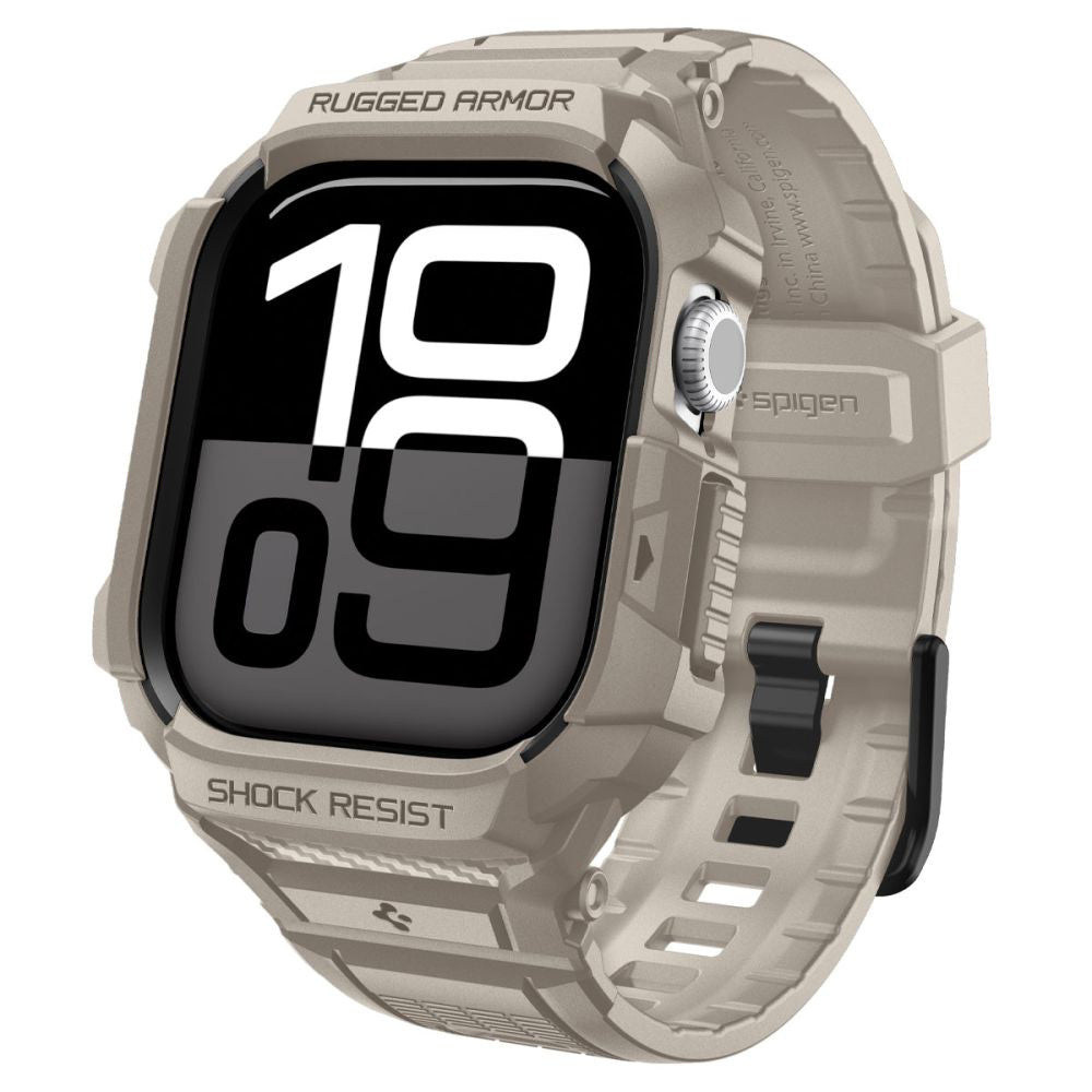 Spigen Rugged Armor Pro V2 -suojakotelo Apple Watch Series 10 / 11 46mm, Beige ACS10506