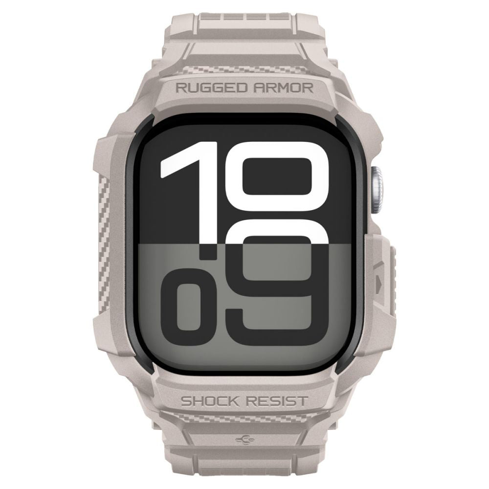 Spigen Rugged Armor Pro V2 -suojakotelo Apple Watch Series 10 / 11 46mm, Beige ACS10506