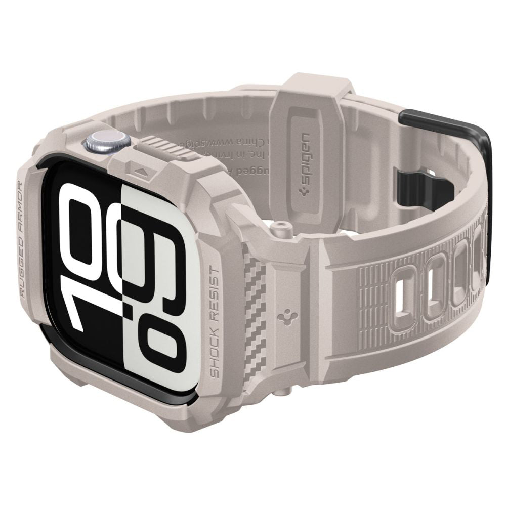 Spigen Rugged Armor Pro V2 -suojakotelo Apple Watch Series 10 / 11 46mm, Beige ACS10506