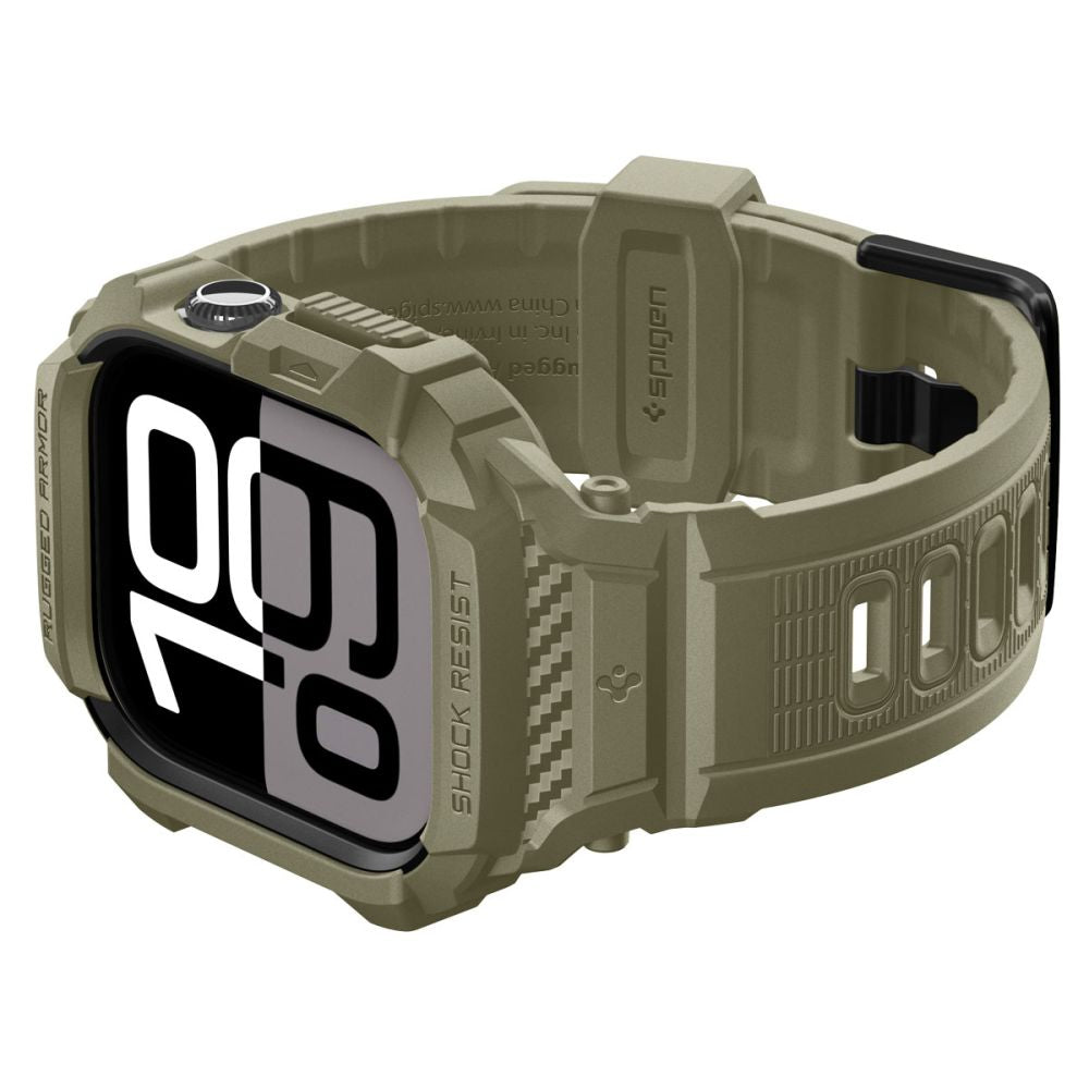 Spigen Rugged Armor Pro V2 -suojakotelo Apple Watch Series 10 / 11 46mm, Khaki