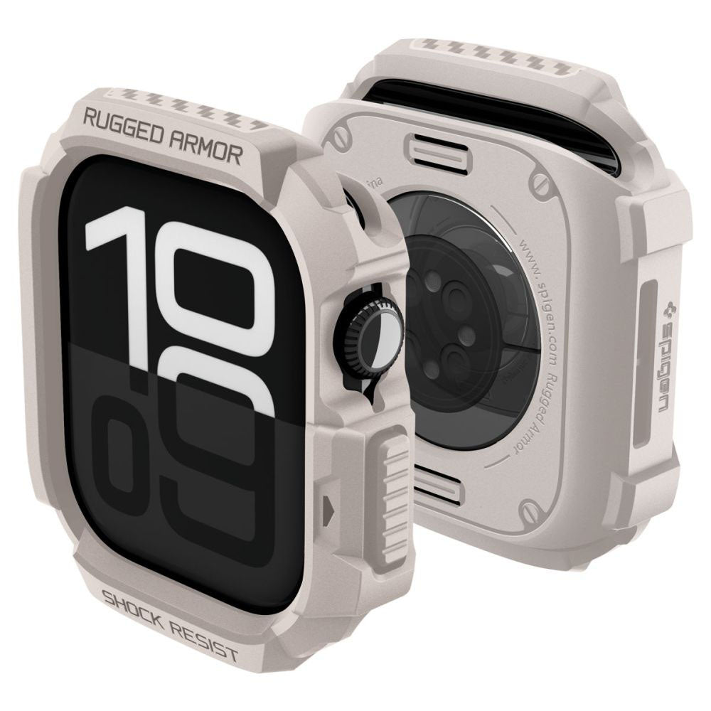 Spigen Rugged Armor V2 -suojakotelo Apple Watch Series 10 / 11 42mm, Beige ACS10493