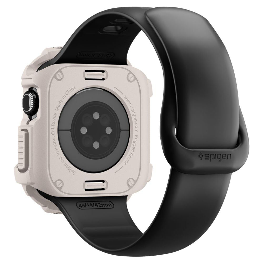Spigen Rugged Armor V2 -suojakotelo Apple Watch Series 10 / 11 42mm, Beige ACS10493