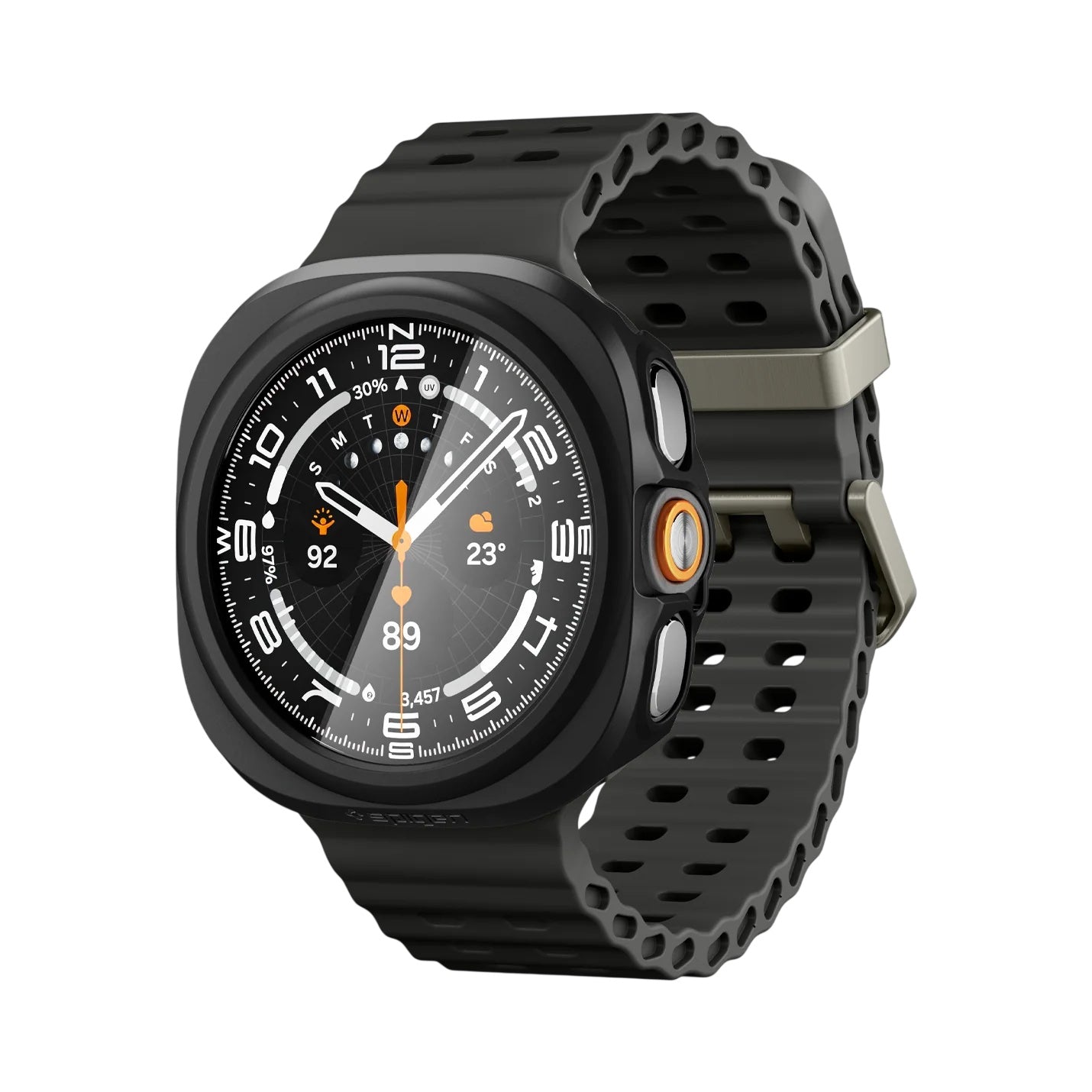 Spigen Thin Fit 360 -kuori Samsung Galaxy Watch Ultra2:lle, musta ACS11609