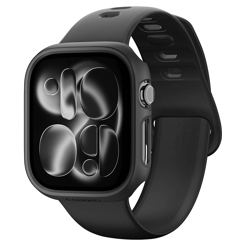 Spigen Thin Fit -kuori Apple Watch 12 42mm:lle, Musta ACS11880