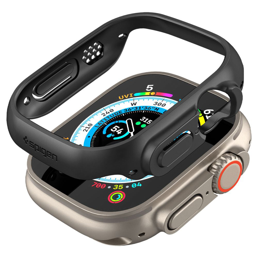 Spigen Thin Fit -kotelo Apple Watch Ultra Seriesille, Musta ACS05458