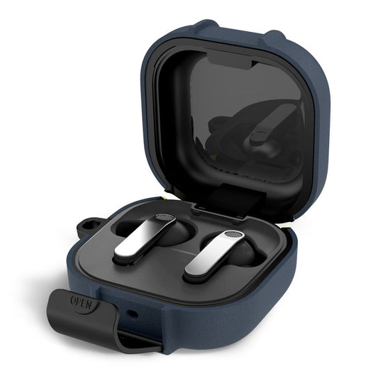 Tech-Protect Slim Hook -suojakotelo Samsung Galaxy Buds4 / Buds4 Pro -kuulokkeille, Tummansininen