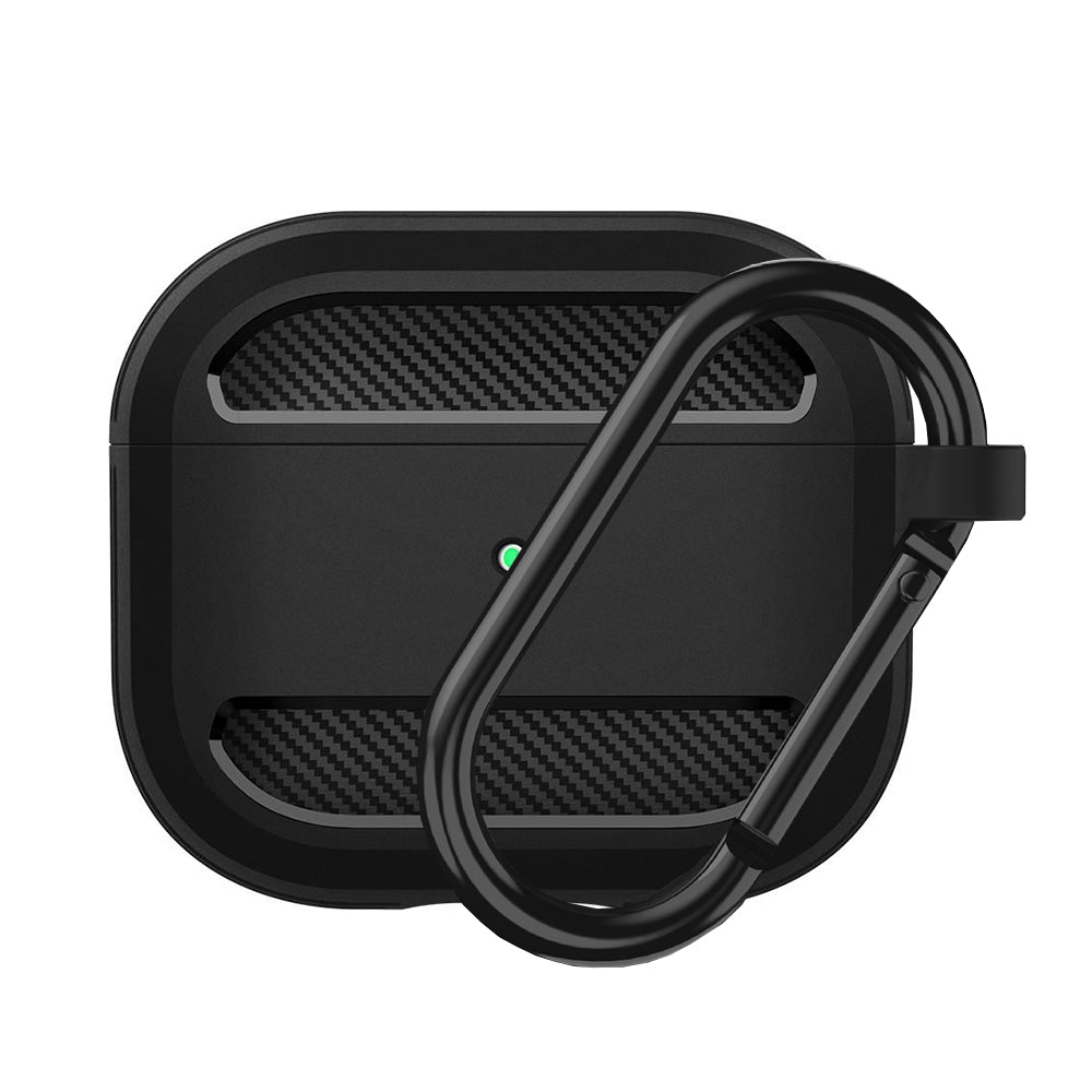 Techsuit Carbon -kuori Apple AirPods 3:lle, Musta