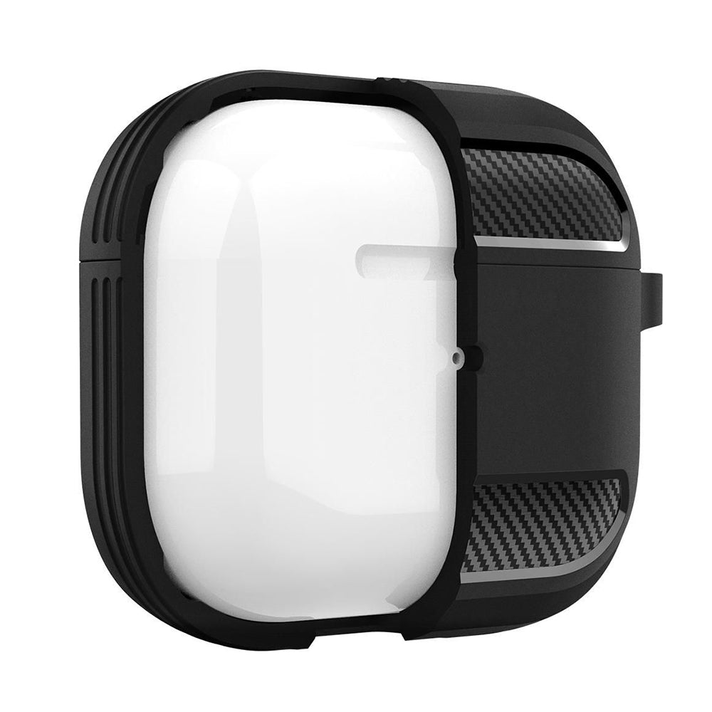 Techsuit Carbon -kuori Apple AirPods 3:lle, Musta