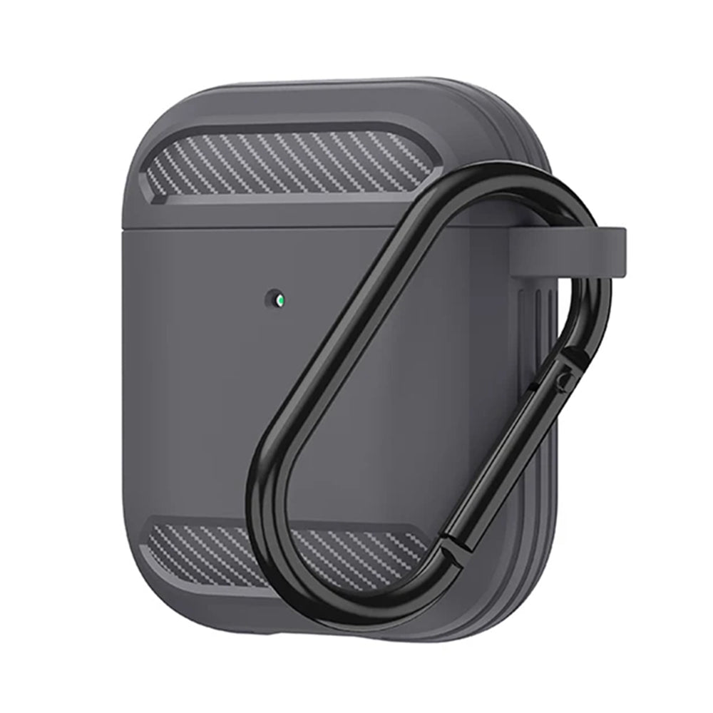 Techsuit Carbon -kuori Apple AirPods Gen 2 / Gen 1:lle, harmaa