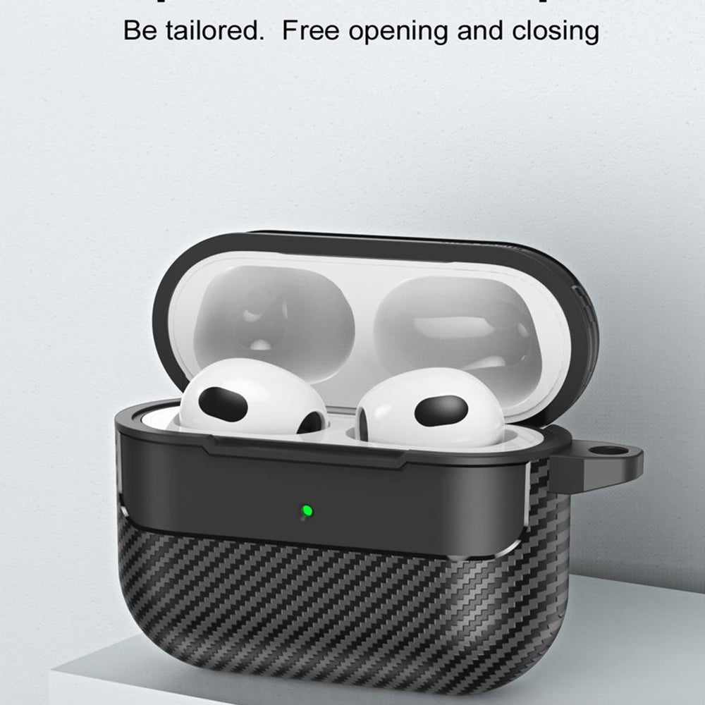 Techsuit CarbonFiber -kuori Apple AirPods 3:lle, Musta