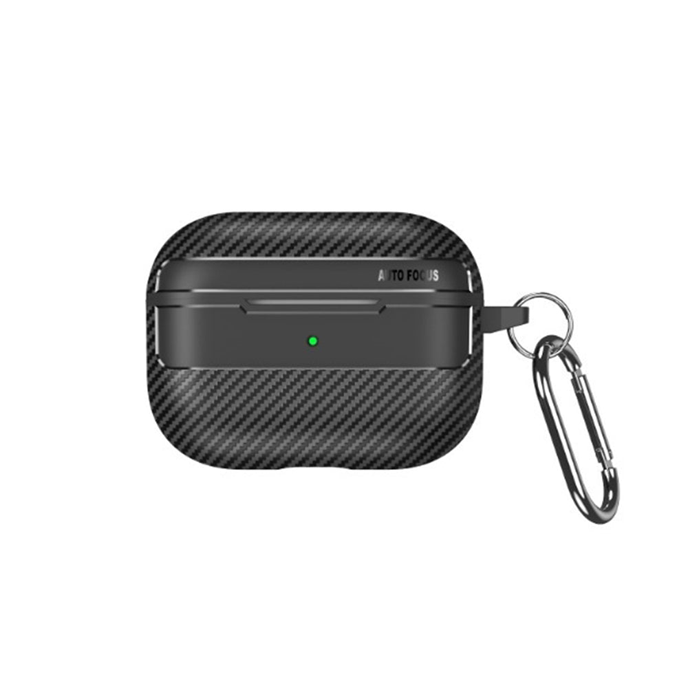 Techsuit CarbonFiber -kuori Apple AirPods 4:lle, Musta