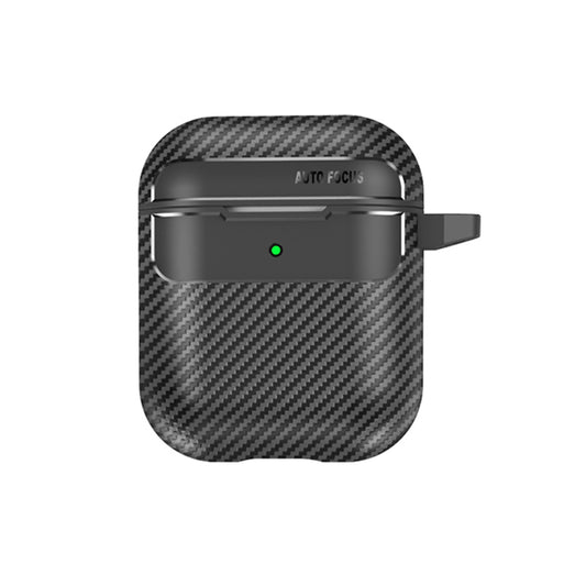 Techsuit CarbonFiber -kuori Apple AirPods Gen 2 / Gen 1:lle, Musta