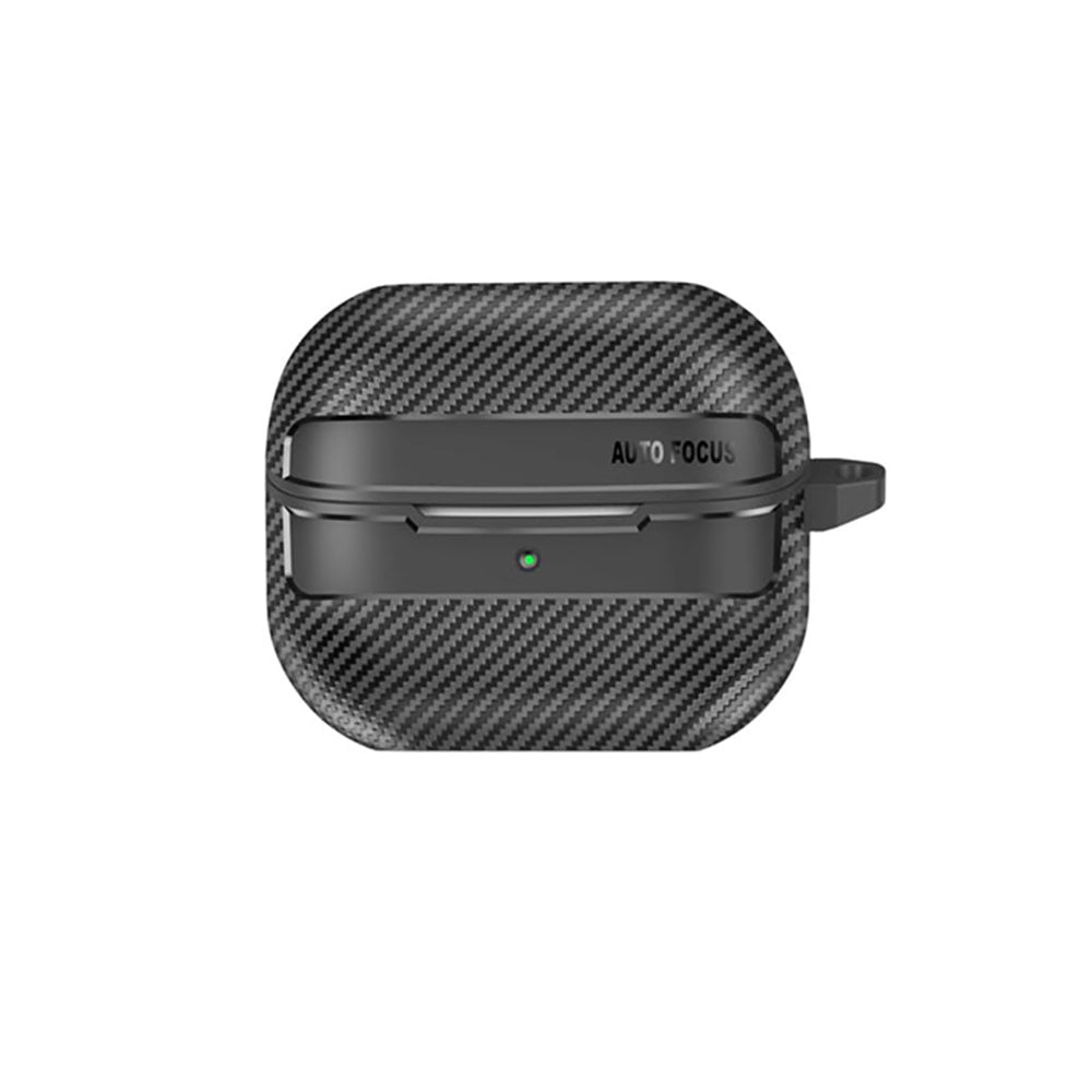 Techsuit CarbonFiber -kuori Samsung Galaxy Buds3 FE / Buds3 Pro / Buds3 -kuulokkeille, musta