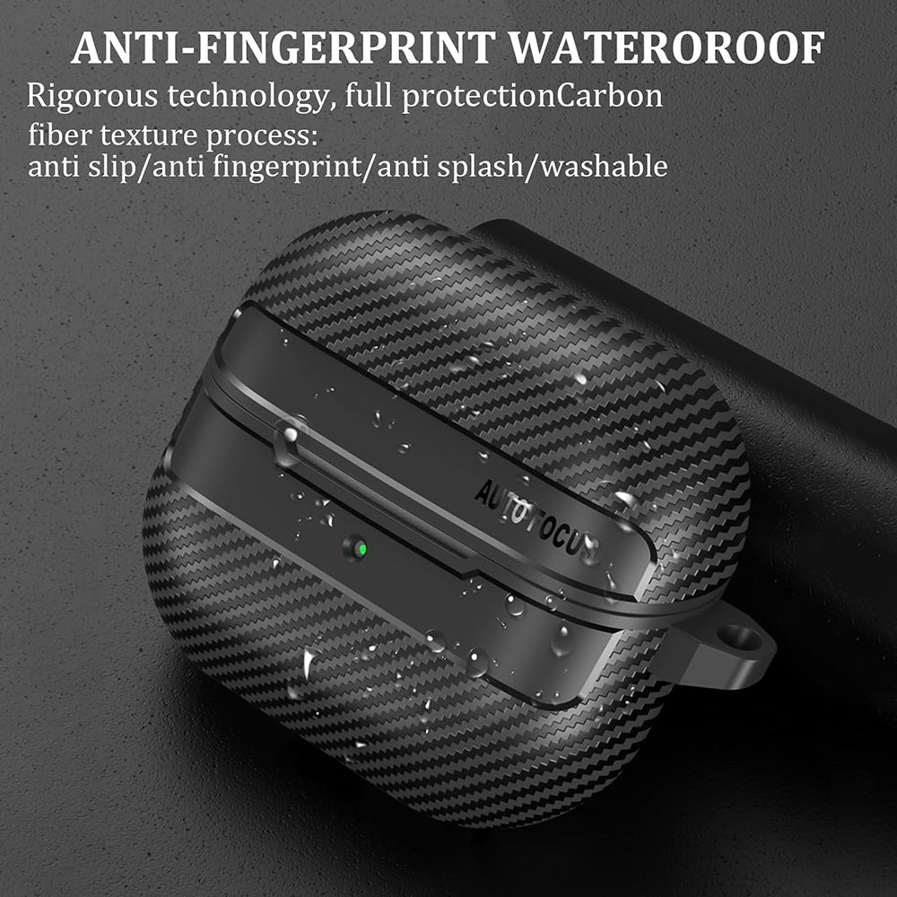 Techsuit CarbonFiber -kuori Samsung Galaxy Buds3 FE / Buds3 Pro / Buds3 -kuulokkeille, musta