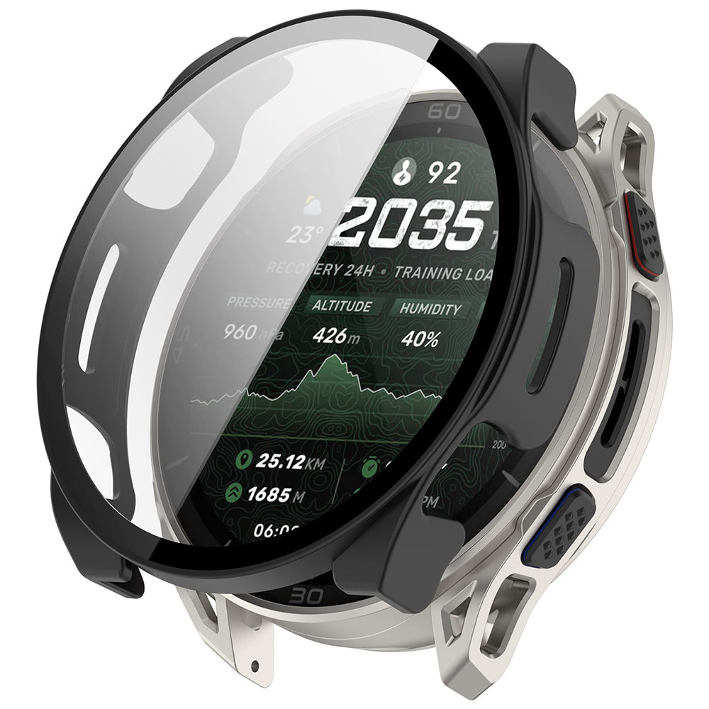 Techsuit Defense360 Pro -kuori Amazfit Cheetah 2 Ultra -kellolle, Musta