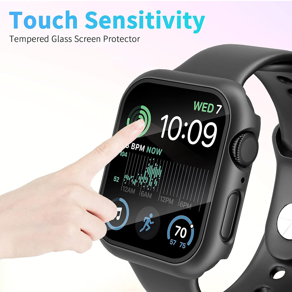 Techsuit Defense360 Pro -kuori Apple Watch 44mm -sarjalle, musta