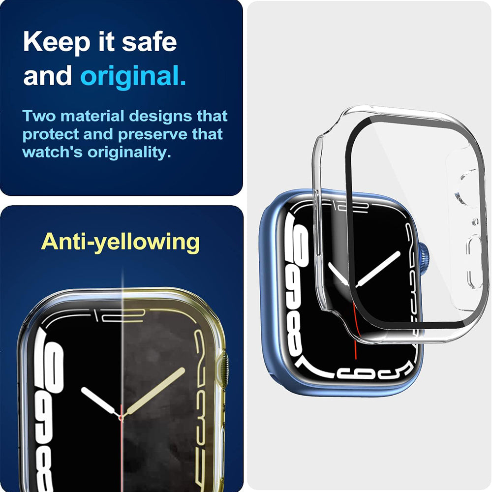 Techsuit Defense360 Pro -kuori Apple Watch 7 41mm -sarjalle, läpinäkyvä