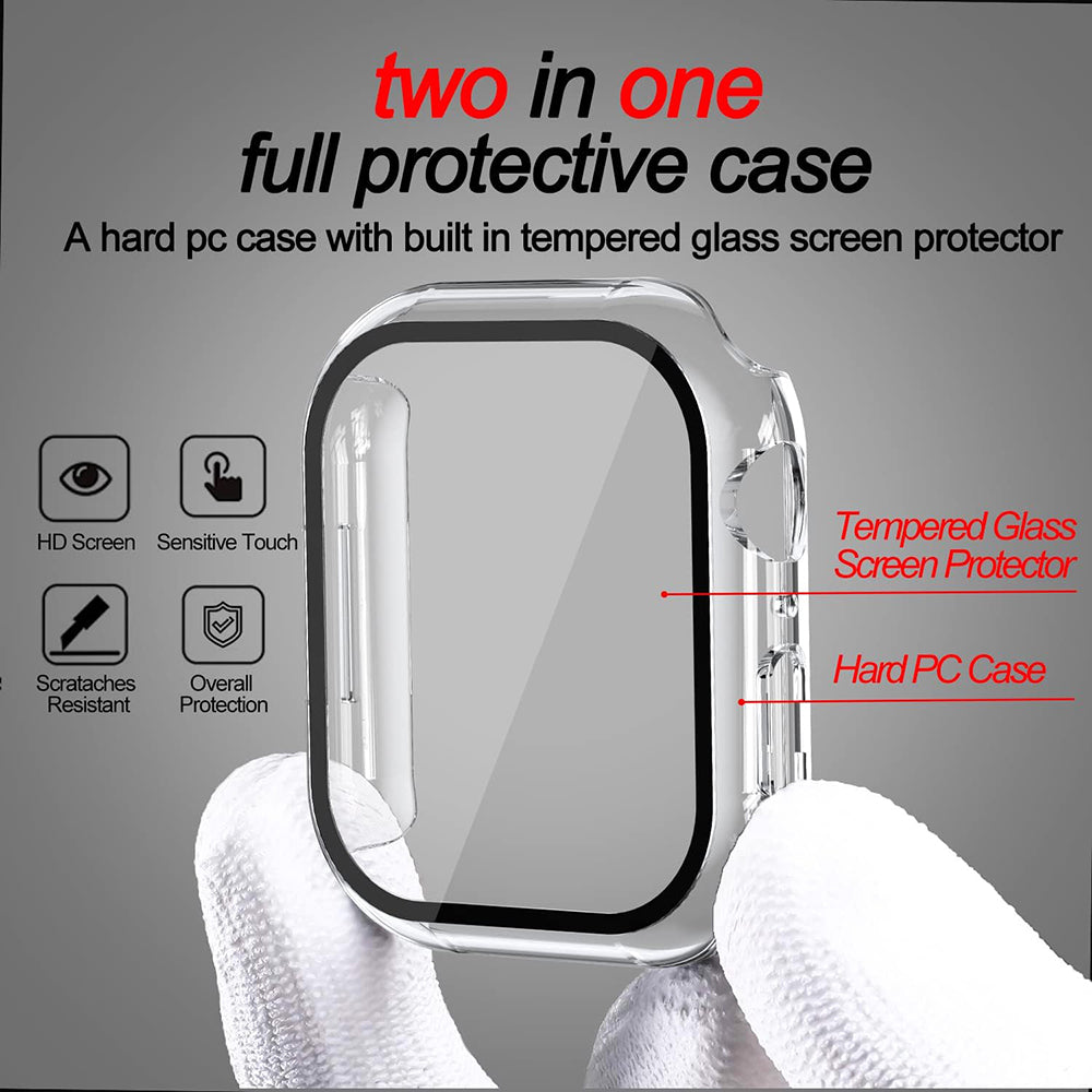 Techsuit Defense360 Pro -kuori Apple Watch 7 41mm -sarjalle, läpinäkyvä