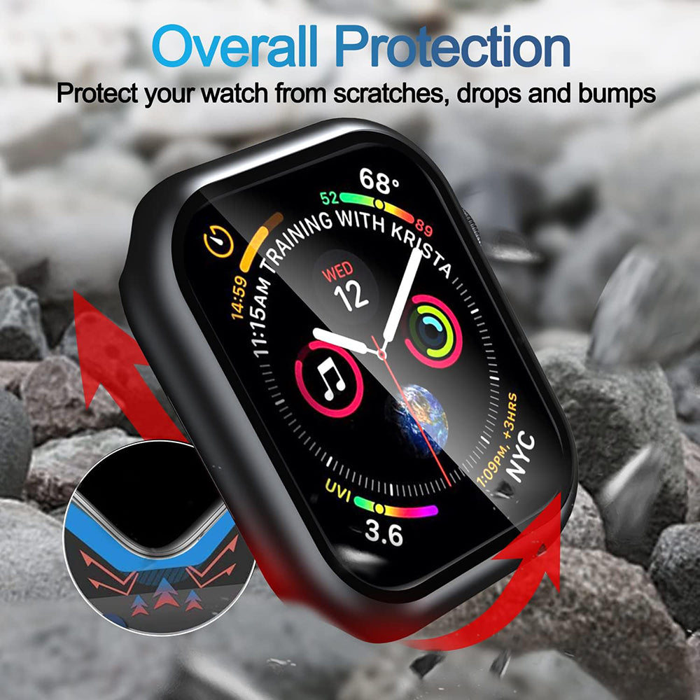 Techsuit Defense360 Pro -kuori Apple Watch 7 45 mm -sarjalle, musta