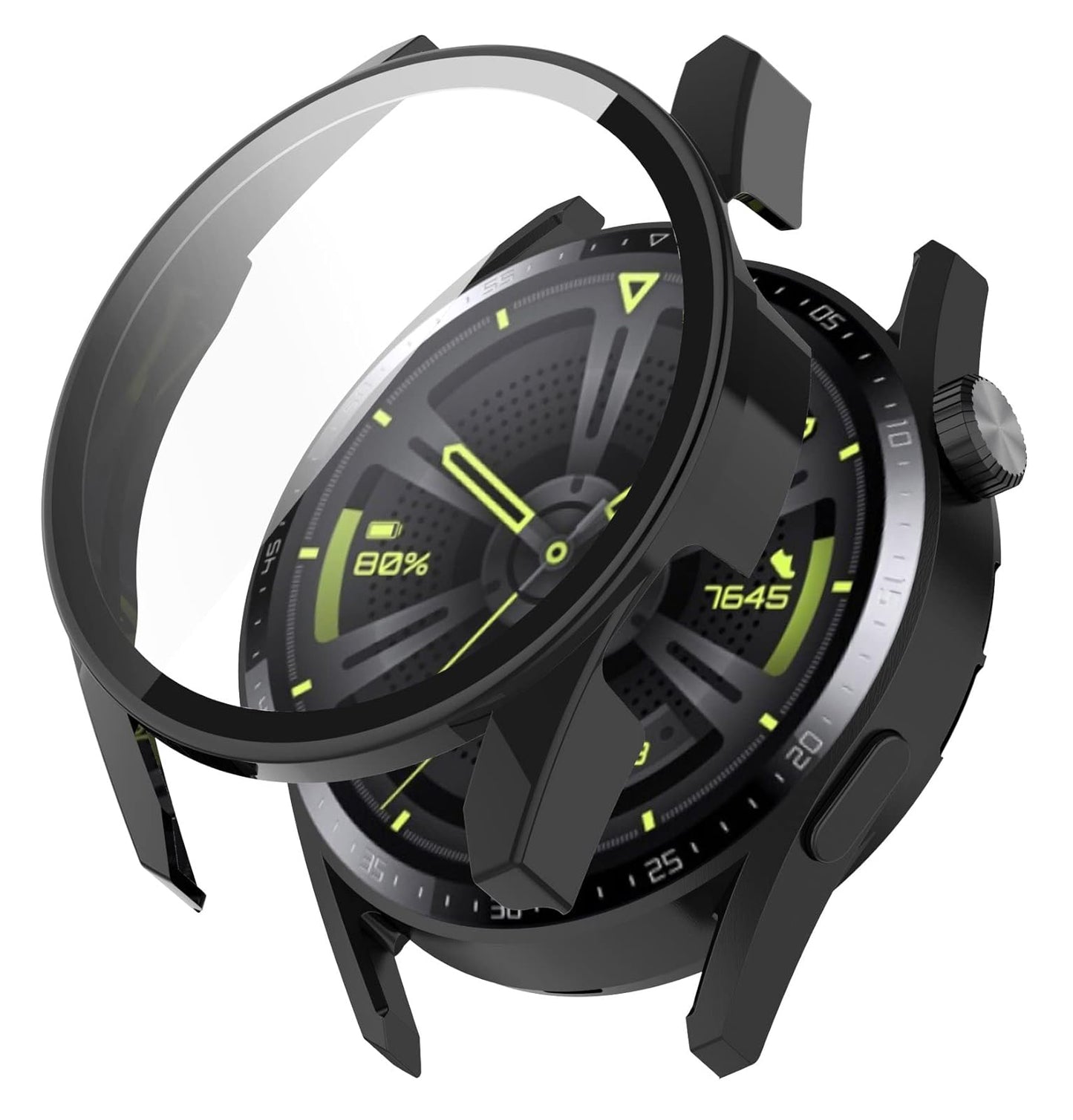 Techsuit Defense360 Pro -kuori Huawei Watch GT 3 46mm:lle, Musta