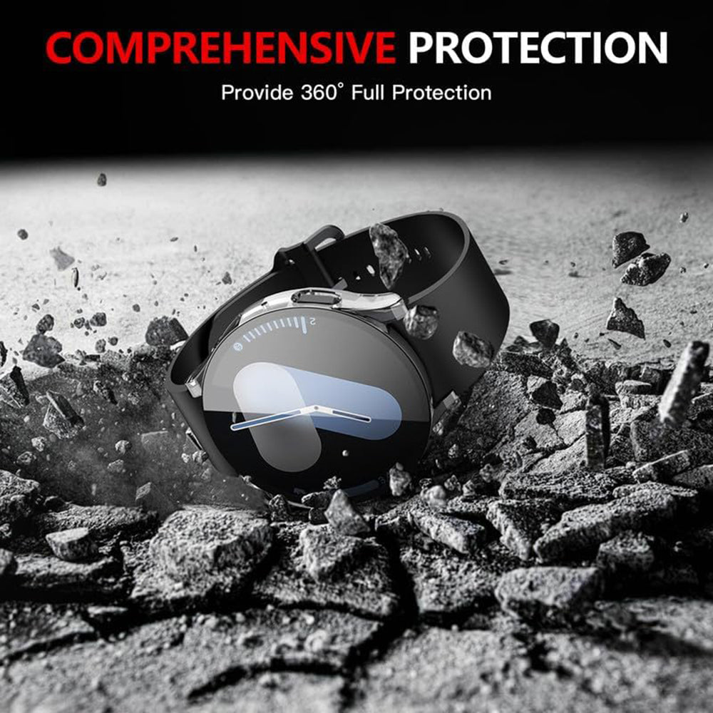 Techsuit Defense360 Pro -kuori Samsung Galaxy Watch7 44mm:lle, läpinäkyvä