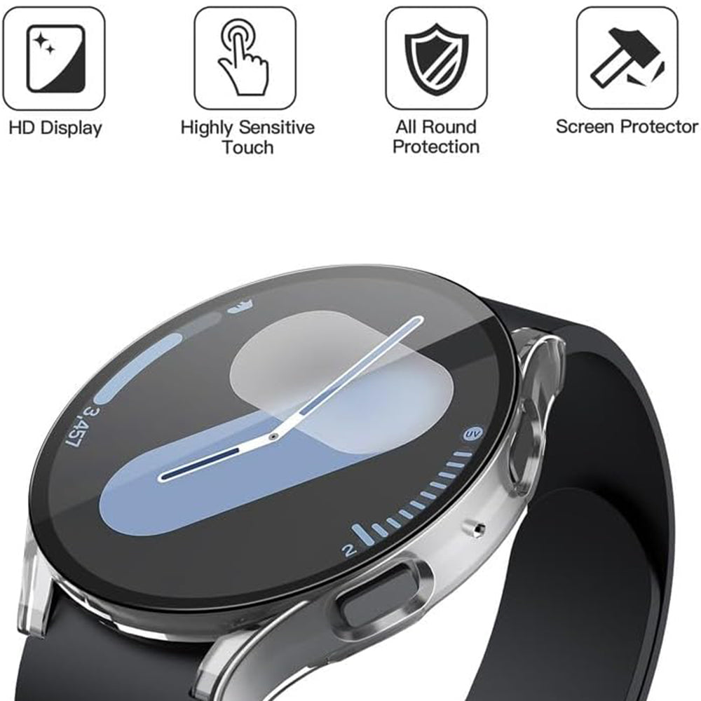 Techsuit Defense360 Pro -kuori Samsung Galaxy Watch7 44mm:lle, läpinäkyvä