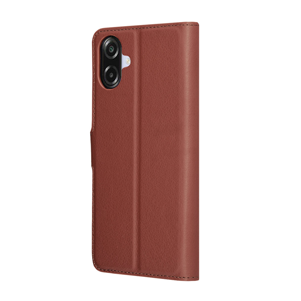 Kuori Samsung Galaxy A07 4G A075:lle, Techsuit, nahkainen folio, ruskea