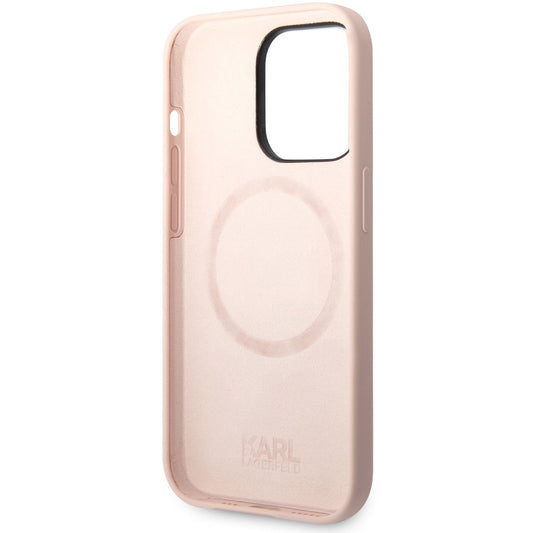 MagSafe-kotelo Apple iPhone 14 Prolle, Karl Lagerfeld, Silicone Karl Head, Pinkki