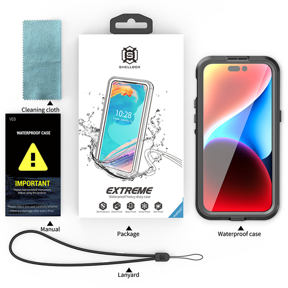 Waterproof MagSafe -kuori Apple iPhone 15 Pro Maxille, ShellBox, Musta